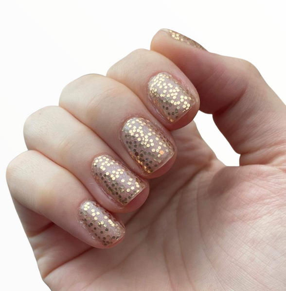 Champagne Chunky Glitter Design Nail Polish Sticker Strips Wraps