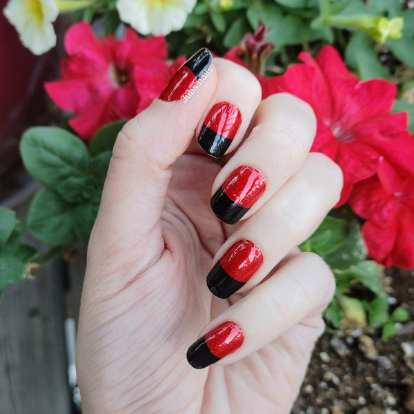 red and black nail tips